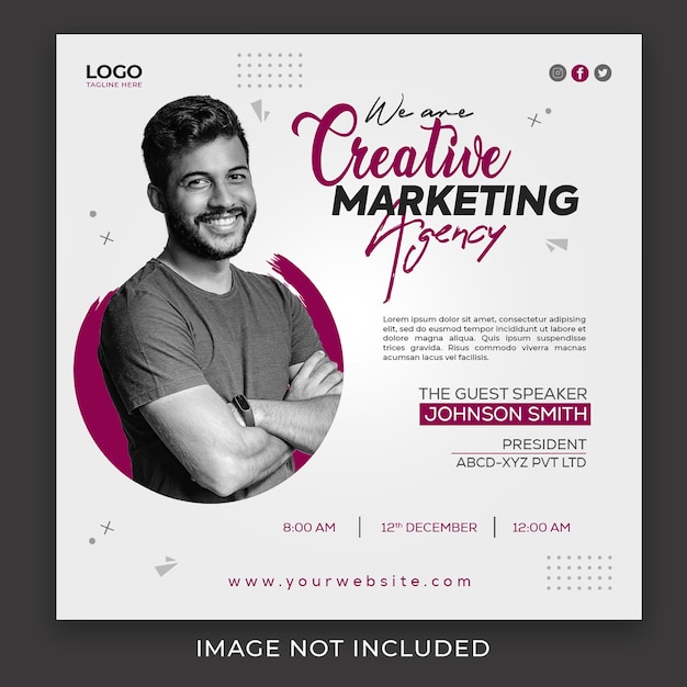 Digital marketing live webinar corporate social media post template design