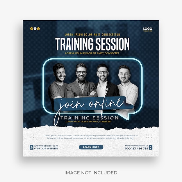 PSD digital marketing live webinar and corporate social media post template