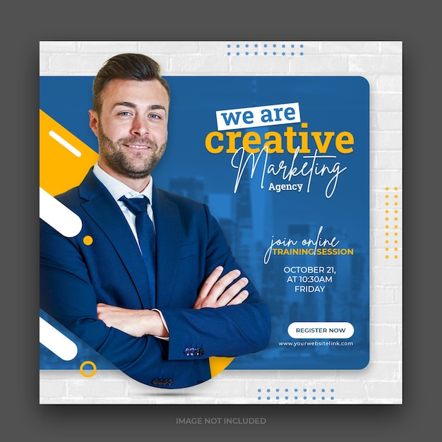 PSD digital marketing live webinar and corporate social media post template