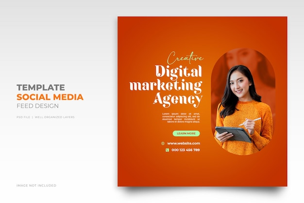 PSD digital marketing live webinar and corporate social media post template