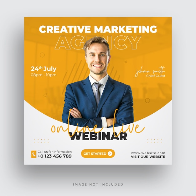 Digital marketing live webinar and corporate social media post template