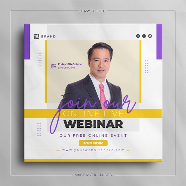 PSD digital marketing live webinar social media instagram web banner template