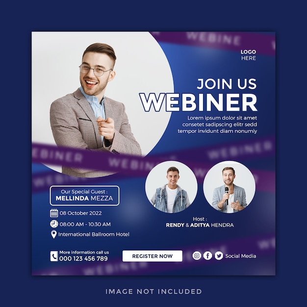 PSD digital marketing live webiner instagram post banner template post