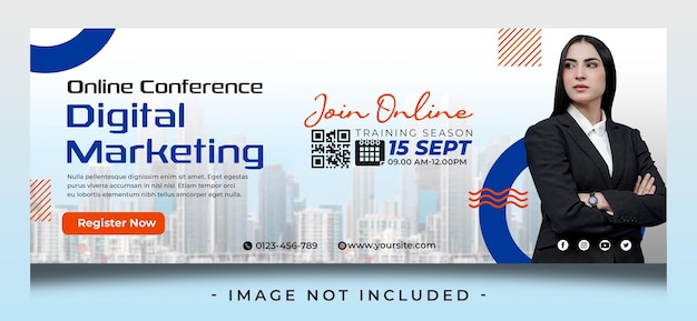 Digital marketing online conference facebook cover