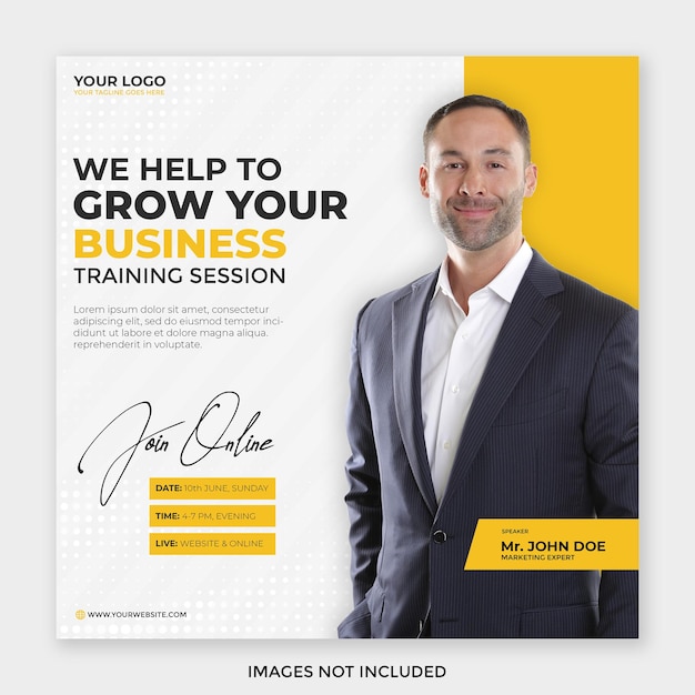 PSD digital marketing online webinar social media post template