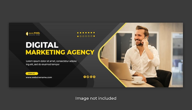 Digital marketing social media facebook cover post design template