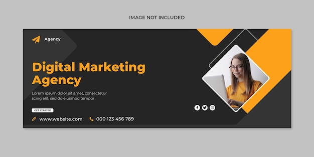 Digital marketing social media facebook cover and web banner template
