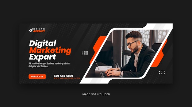 PSD digital marketing social media facebook cover and web template design