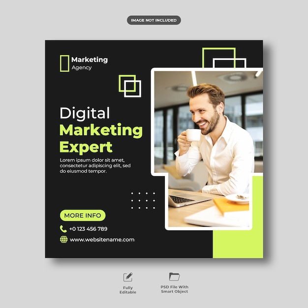 Digital marketing social media and instagram post template banner