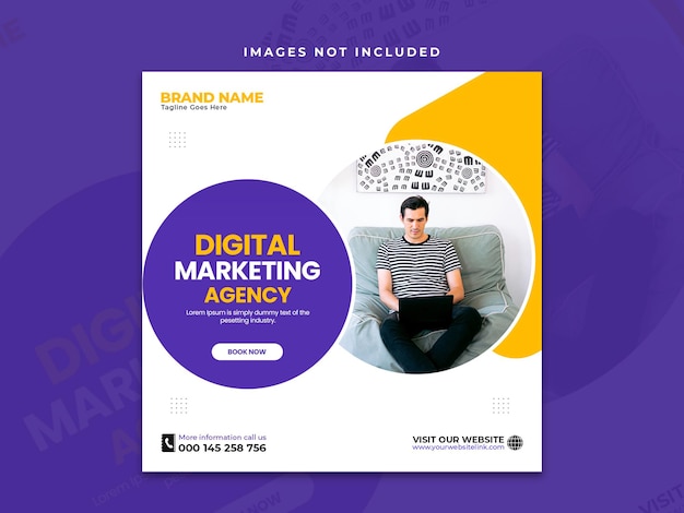 Digital marketing social media and instagram post template banner