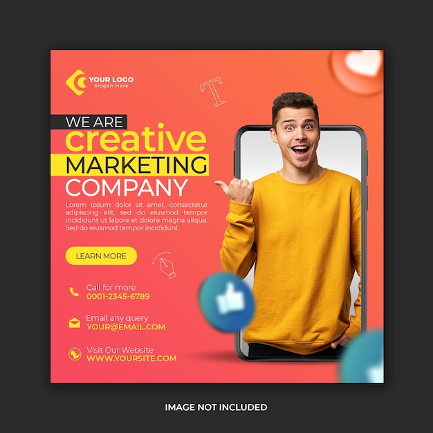 PSD digital marketing social media and instagram post template