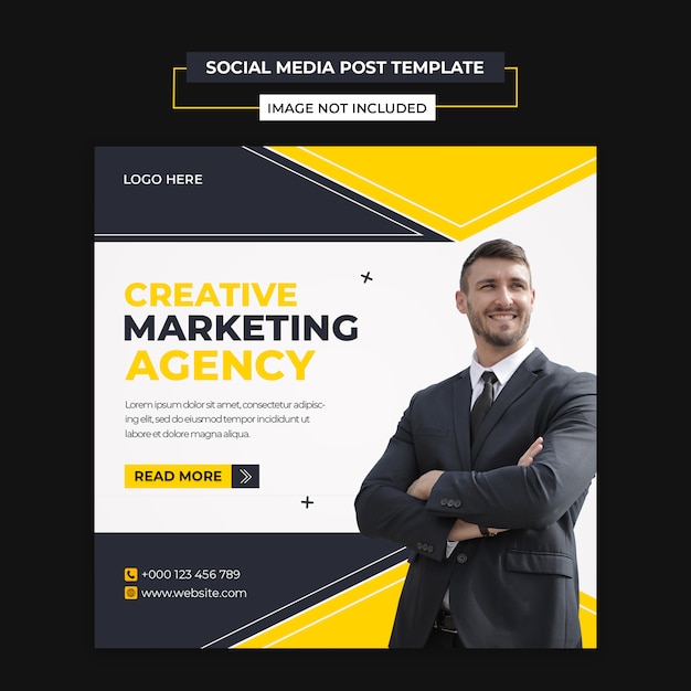 Digital marketing social media and instagram post template