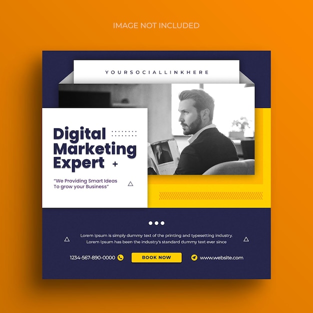 Digital marketing social media and Instagram post template