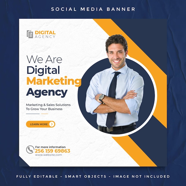 PSD digital marketing social media and instagram social media post template banner