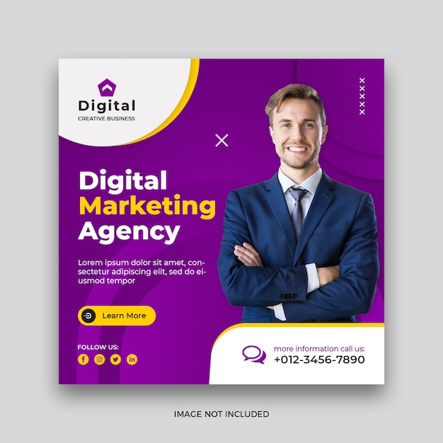 Digital marketing social media post banner template