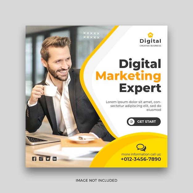 Digital marketing social media post banner template