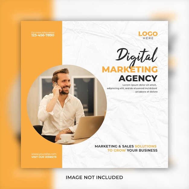 Digital marketing social media post and corporate web banner template