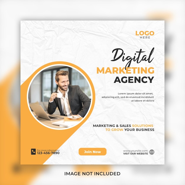 Digital marketing social media post and corporate web banner template