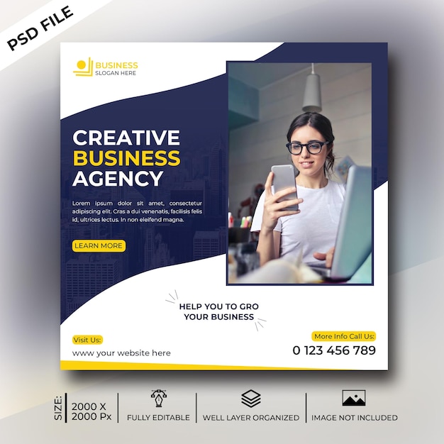 Digital marketing social media post design template