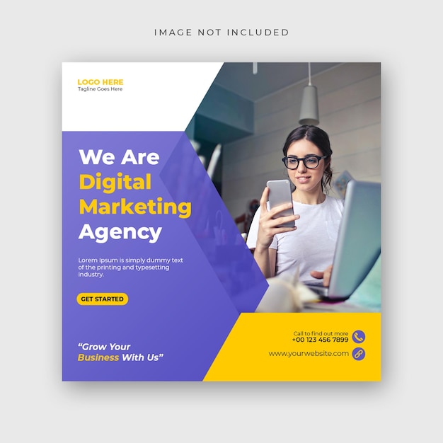 Digital marketing social media post and instagram post template