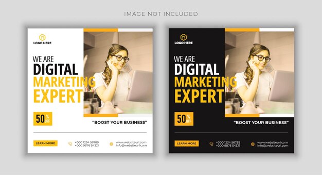 Digital marketing social media post and instagram template