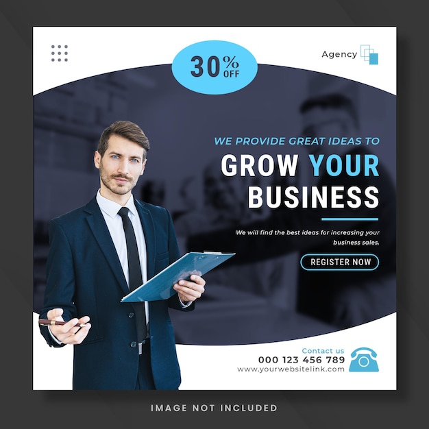 digital marketing for social media post or square banner template