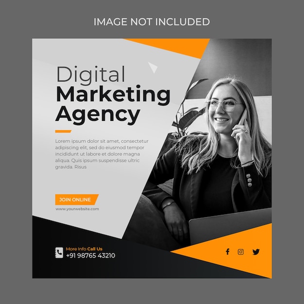 PSD digital marketing social media post template