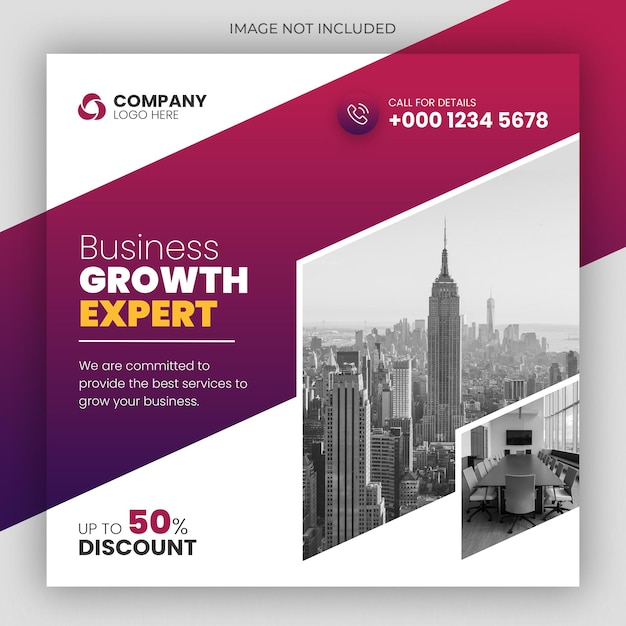 Digital marketing social media post web banner template