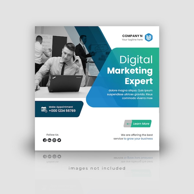 Digital marketing social media post web banner template