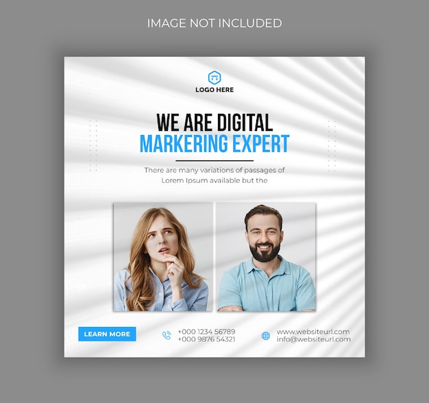 PSD digital marketing social media post or web banner template