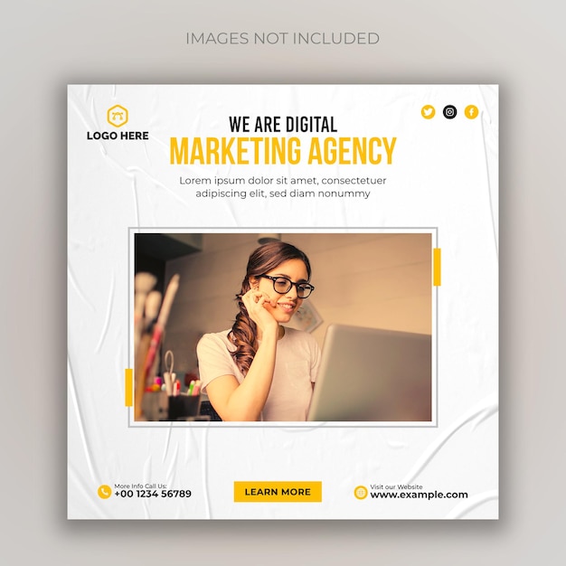 Digital marketing social media post or web banner template