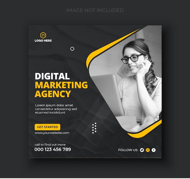 Digital marketing social media post or web banner template