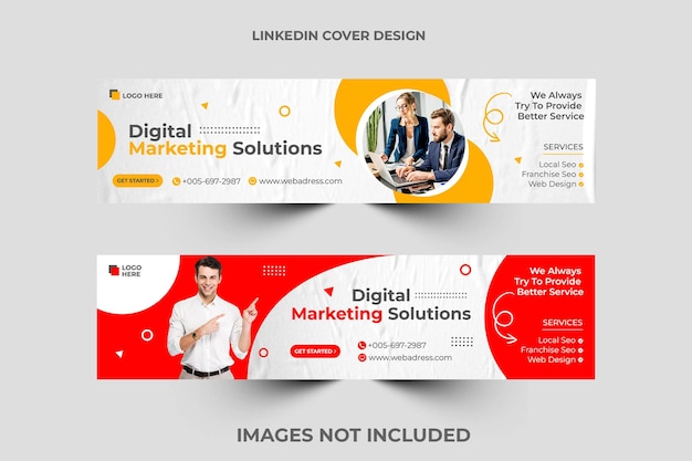 Digital marketing solution agency and corporate business linkedin cover social media post banner