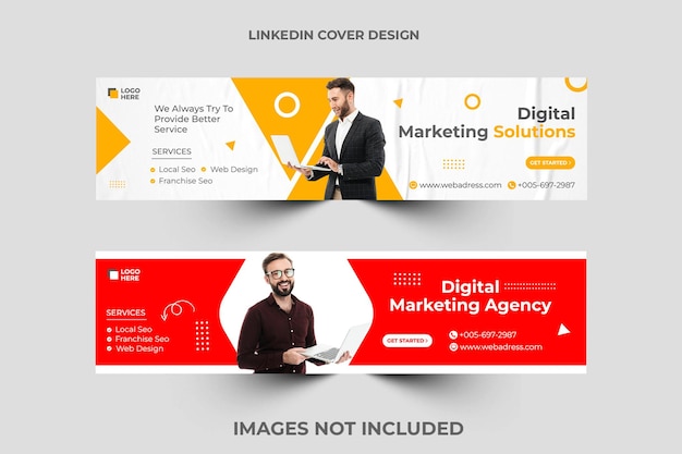 Agenzia di soluzioni di marketing digitale e attività aziendali linkedin cover post sui social media banner