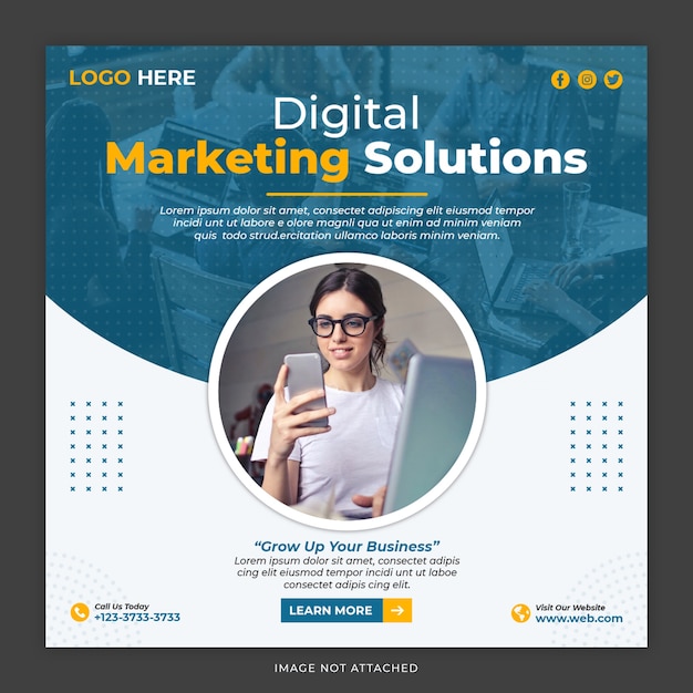 Digital marketing solution social media post template