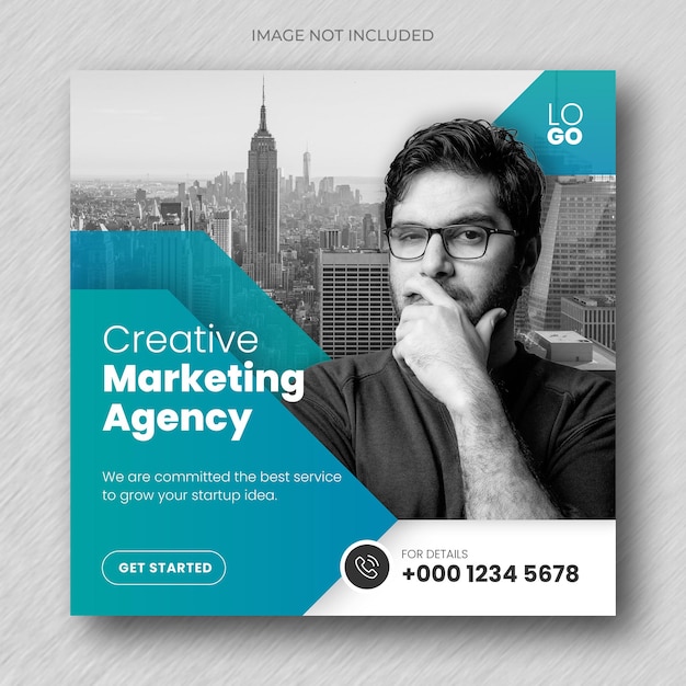 Digital marketing square banner social media post design template