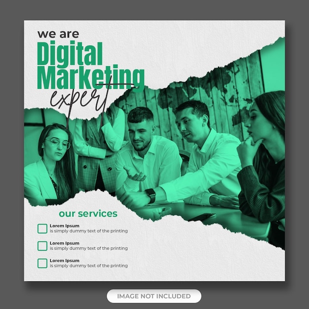 PSD digital marketing trendy social media post