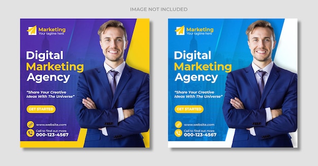 Digital marketing web and instagram social media post banner template