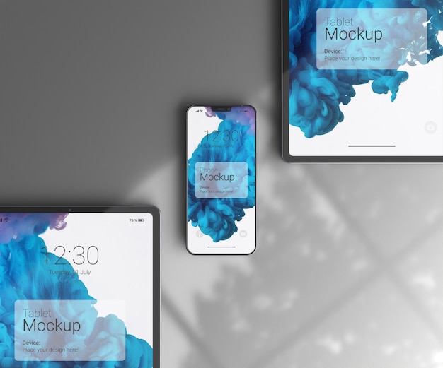 Digital mobile phone screen mockup