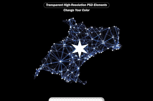 Digital network map of Ecuador Abstract connect line and dot