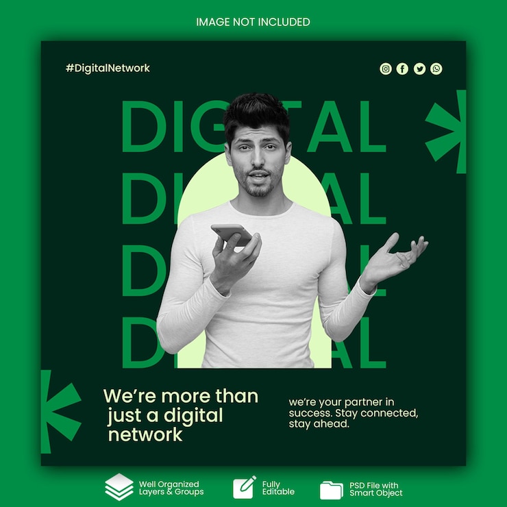 Digital Network Technology Social Media Post Template