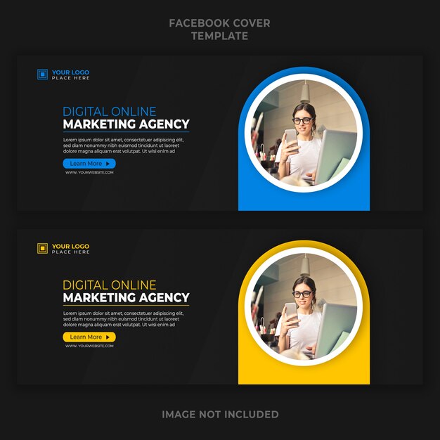 Digital online marketing agency promotion facebook cover banner template