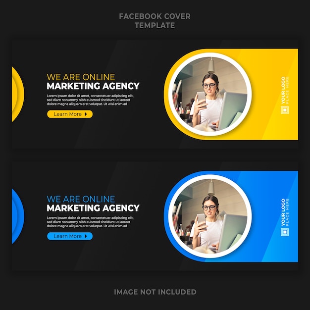 PSD digital online marketing agency promotion facebook cover banner template