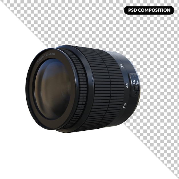 Digital photo camera isolated 3d rendering