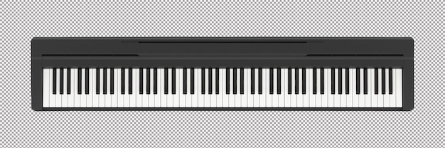 Цифровое фортепиано на белом фоне