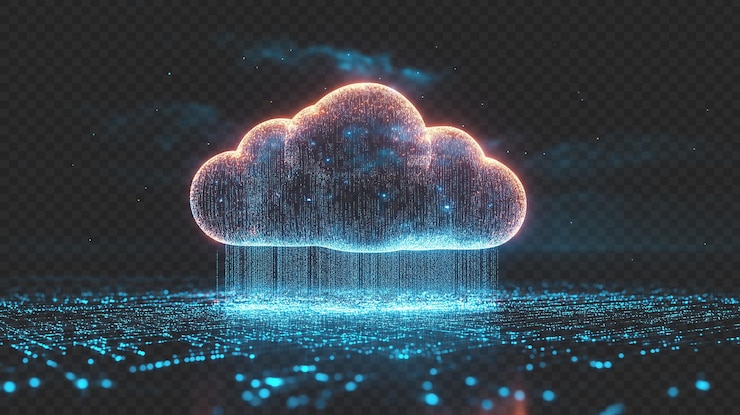 PSD digital rain cloud