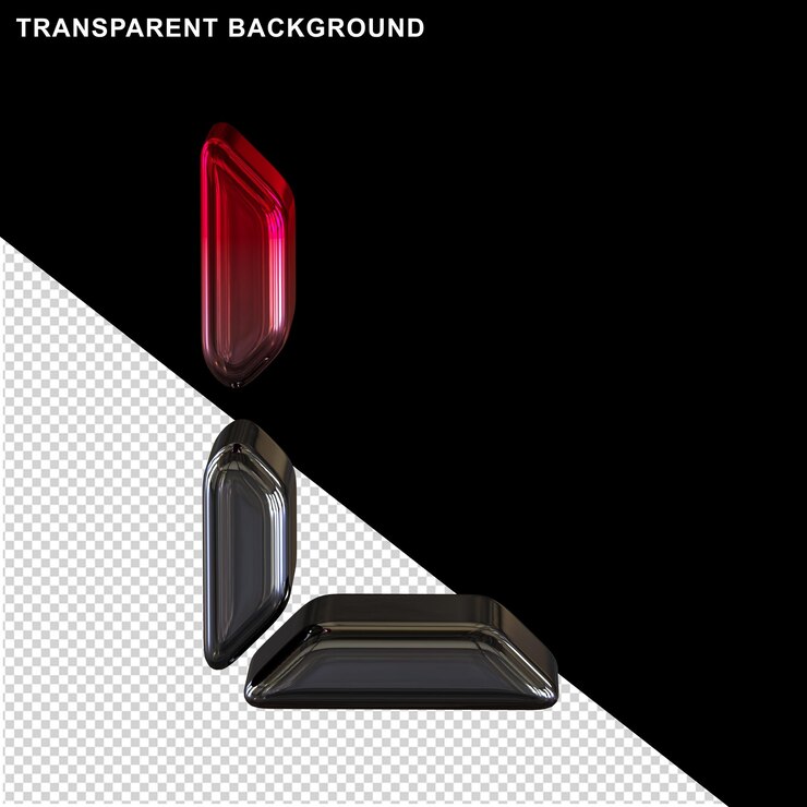 PSD digital red and black letter l