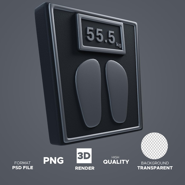 PSD a digital scale with the words 55. 5 on it