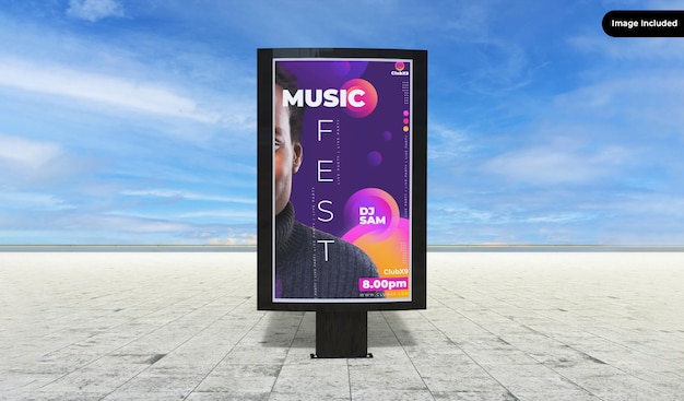 Digital screen ad sign mockup