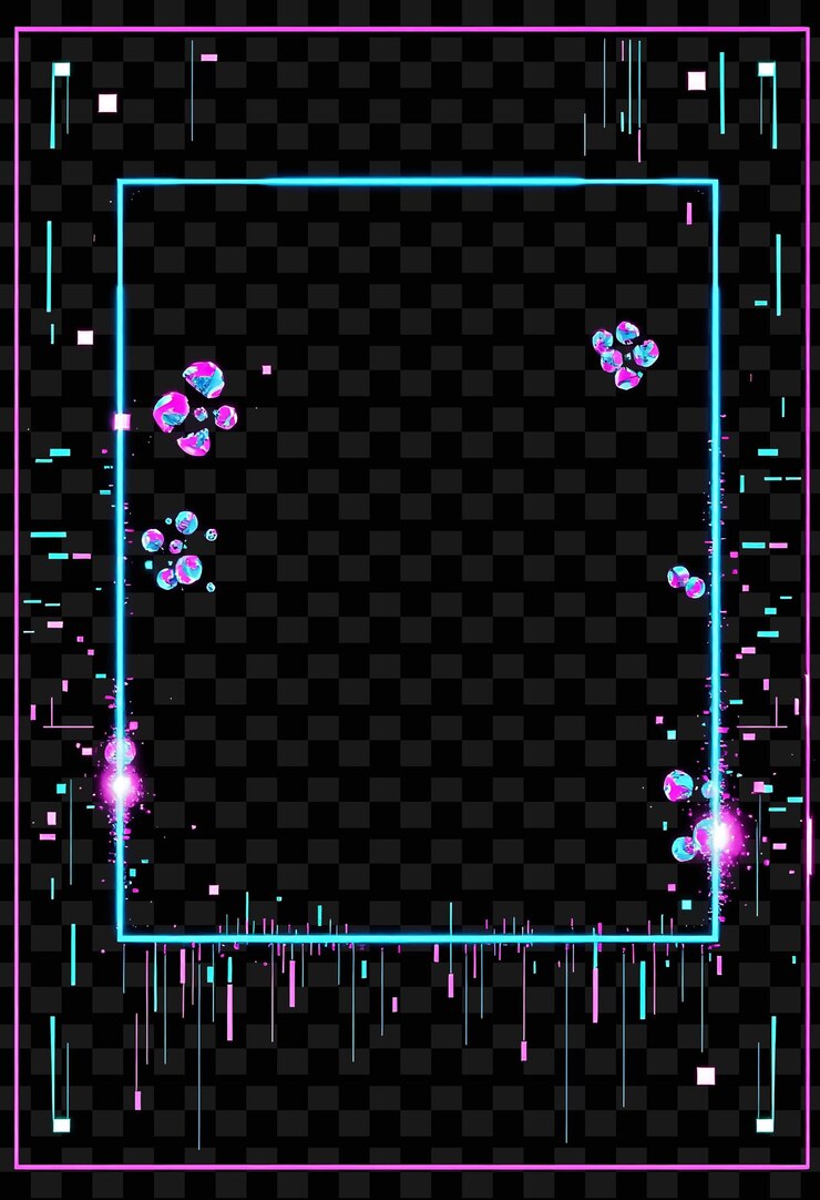 PSD a digital screen with purple and pink butterflies on a black background